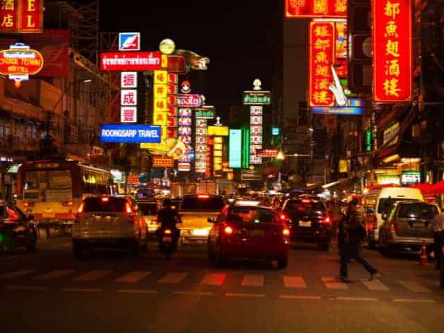 Yaowarat Road Bangkok's famous Chinatown 