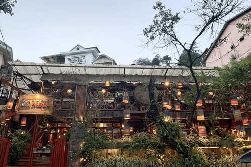 Distinctive architectural design of Red Dao House Restaurant