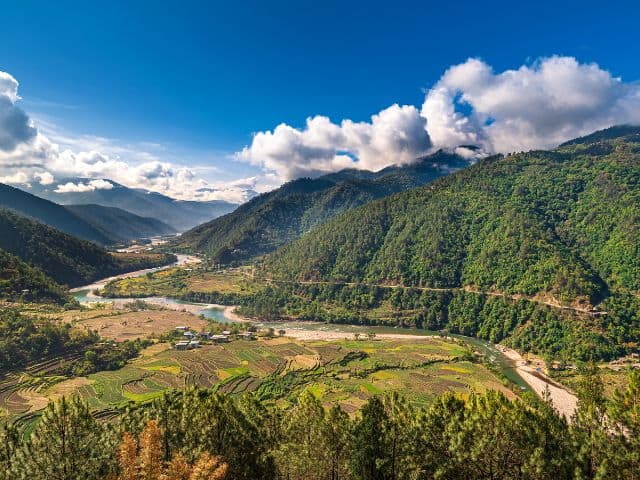 Aerial view of Punakha
