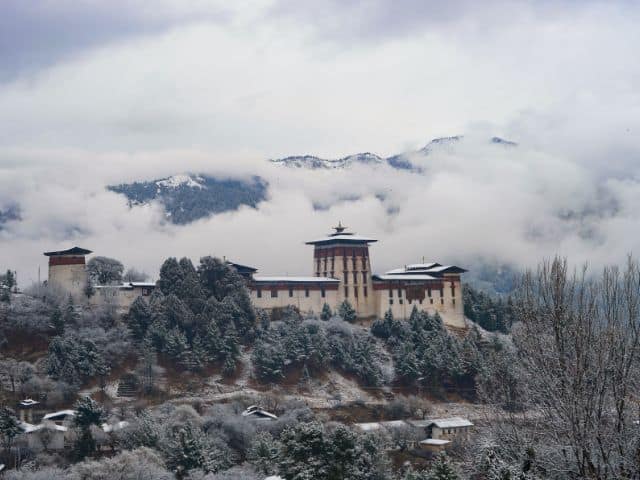 Jakar fortress in the snow