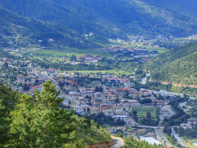 Aerial view of Thimphu city 