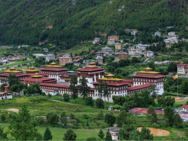 Thimphu Dzong during the summer