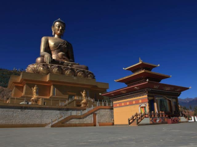 The huge Buddha statue in Thimphu