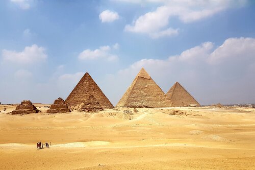 The Pyramids of Egypt during the morning with clear sky