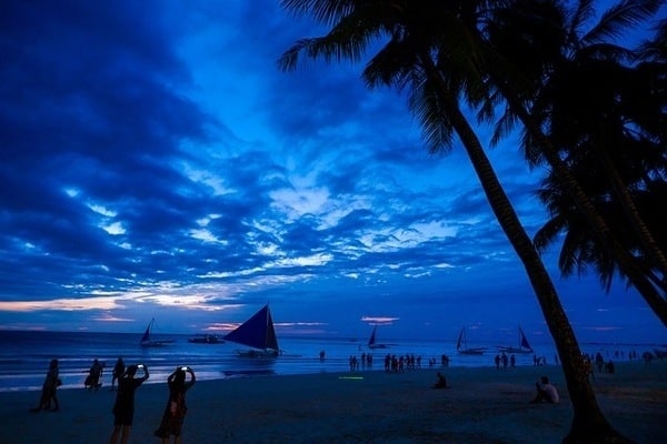 Sunset at Boracay island. 