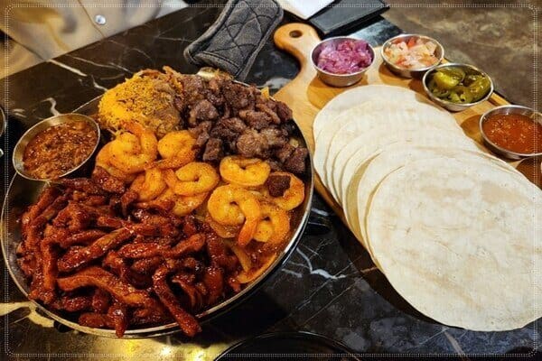 A taco spread at Gamseong Taco. 