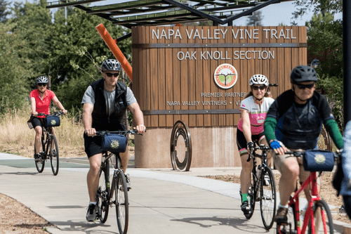 biking at Napa wine trail