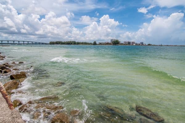 The blue waters of Sand Key park