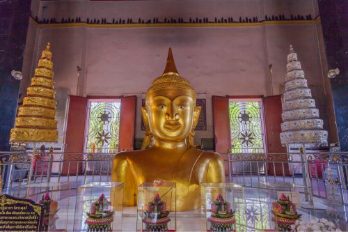 A golden Buddha in Wat Phra Thong