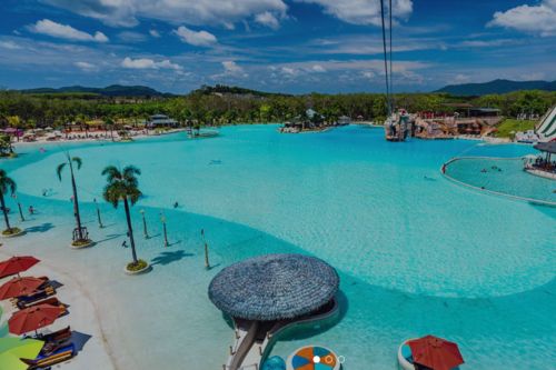 Aerial view of Blue Tree Water Park