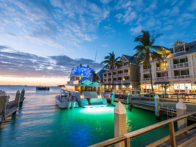 Ocean Key Resort during dusk