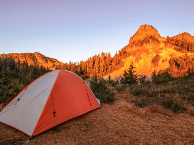 A tent in Yellowstone's woods outdoor activities in yellowstone national park