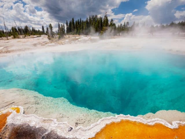 Blue waters of West Thumb Geyser Basin