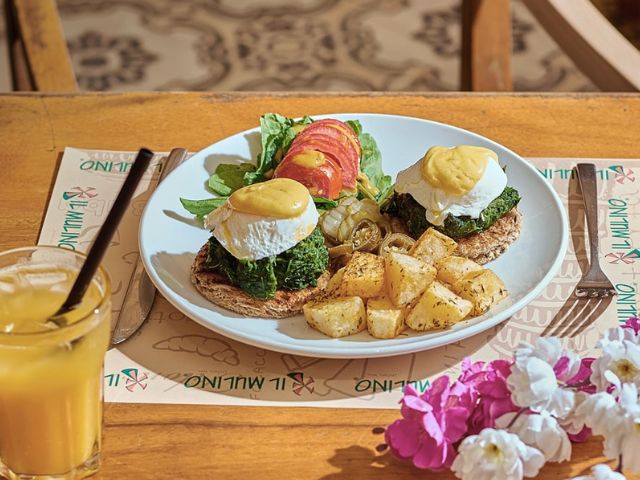 A picture of the Poached Eggs Spinach dish at Il Mulino in Cairo, Egypt.