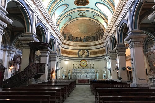 A picture inside of Saint Eugene Church in Port Said in Egypt