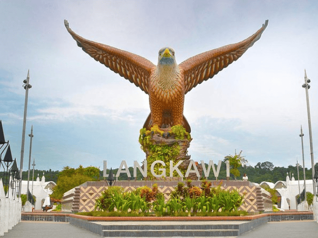 The giant eagle at the iconic Eagle Square