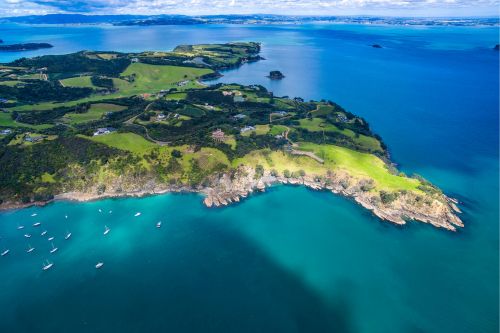 Waiheke Island aerial view things to do in new zealand's north island