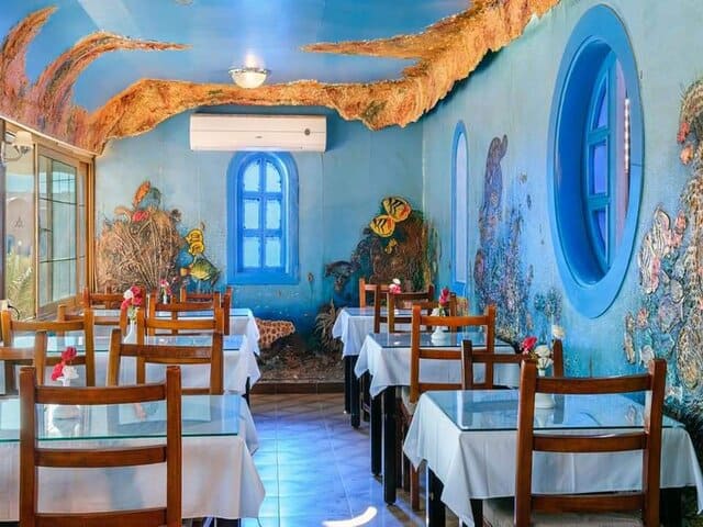 A picture inside of HYDRA Seafood Restaurant in El Gouna, Egypt.