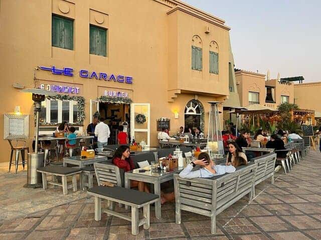 A picture outside of Le Garage Gourmet Burger restaurant in El Gouna, Egypt