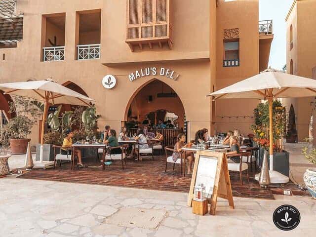 A picture outside of Malu’s Deli restaurant in El Gouna, Egypt.