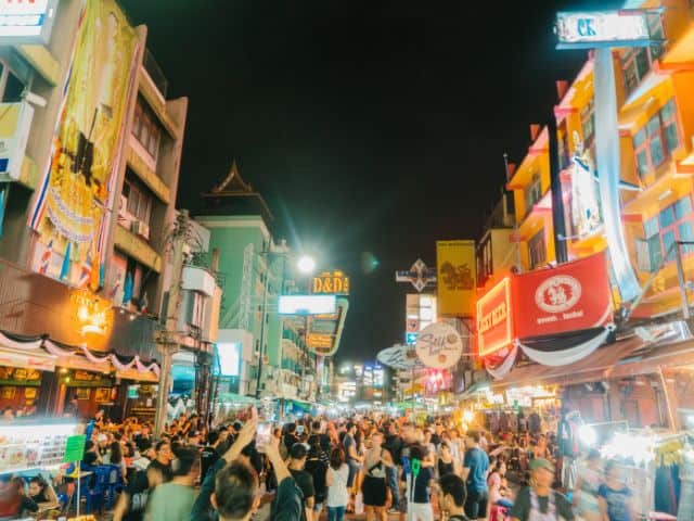 A busy night on Khao San Road