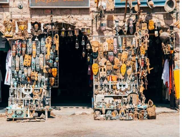 A picture of the shops at Khan el-Khalili in Egypt.