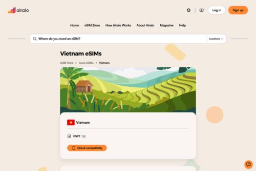 Airalo eSIM app with a Vietnam data plan