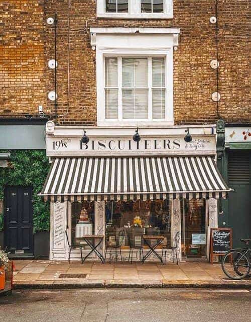 A picture outside of Biscuiteers cafe in London.