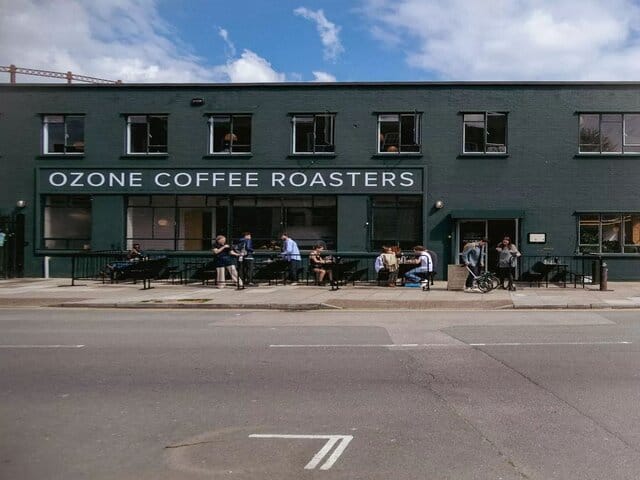 A picture outside of Ozone Coffee Roasters cafe in London.