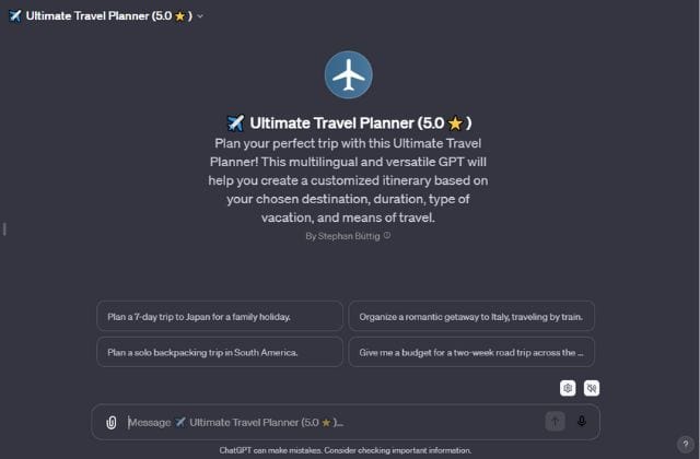 Ultimate Travel Planner GPT