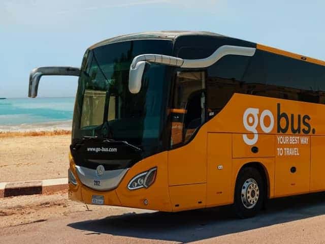 A picture of a bus working for GoBus company in Egypt.