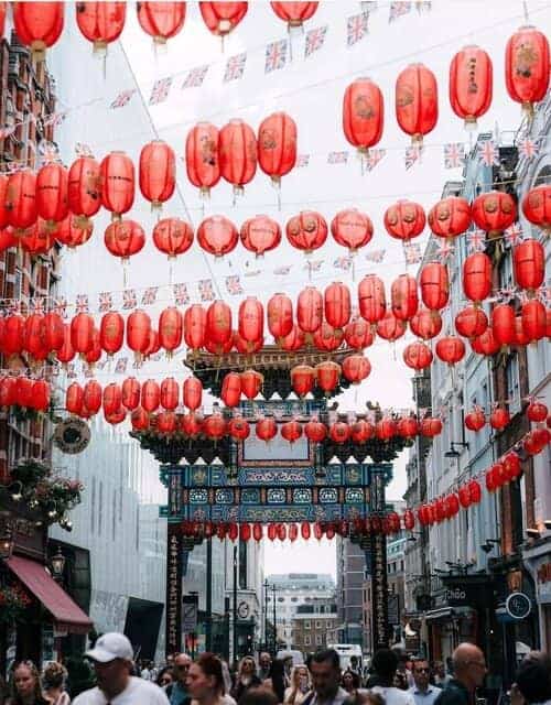 A picture of Chinatown in London.