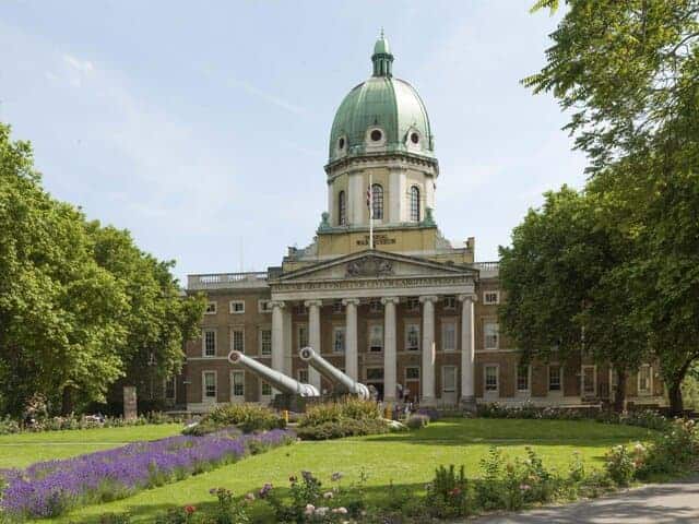 A picture outside of the Imperial War Museum in London.