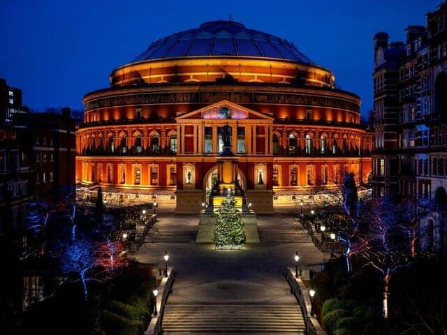 A picture outside of Royal Albert Hall in London.
