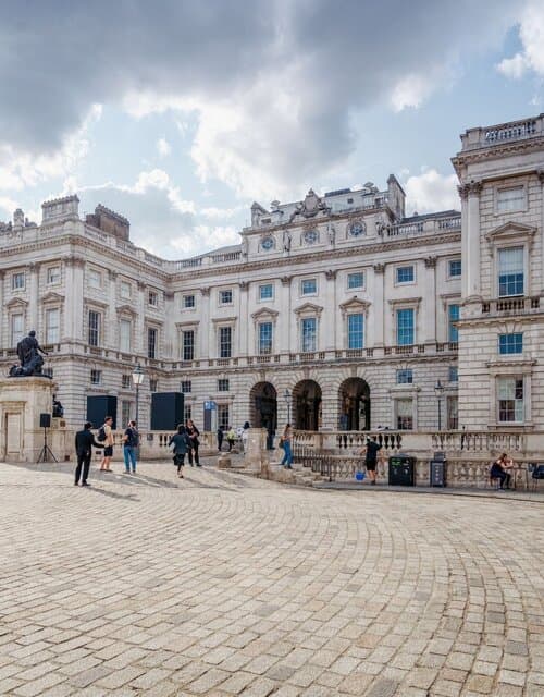 A picture outside of Somerset House in London.