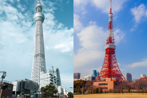 Tokyo Skytree And Tokyo Tower