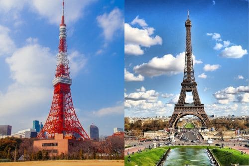 Tokyo Tower and Eiffel Tower