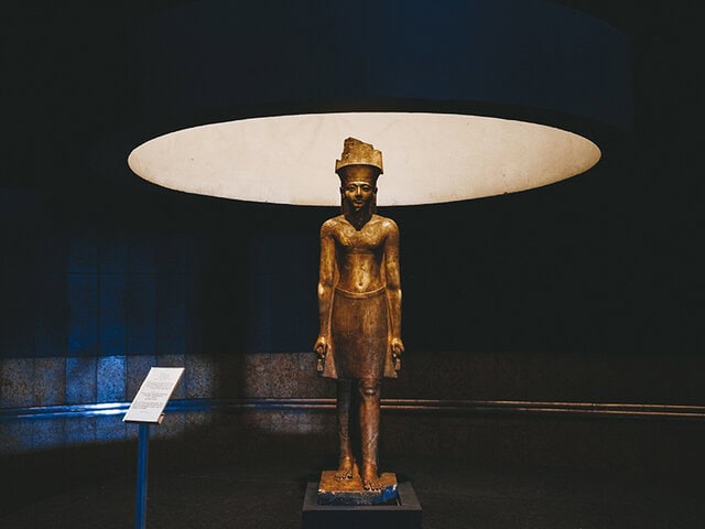 A picture of a statue inside of Luxor Museum in Luxor, Egypt.