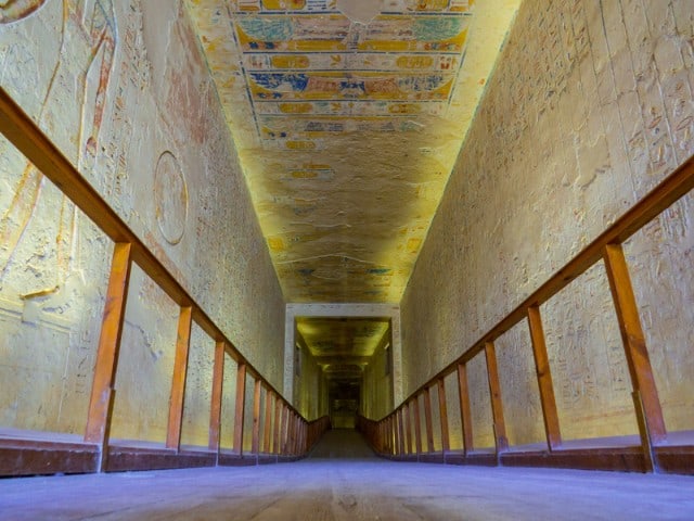 A picture inside of Valley of the Kings in Luxor, Egypt.