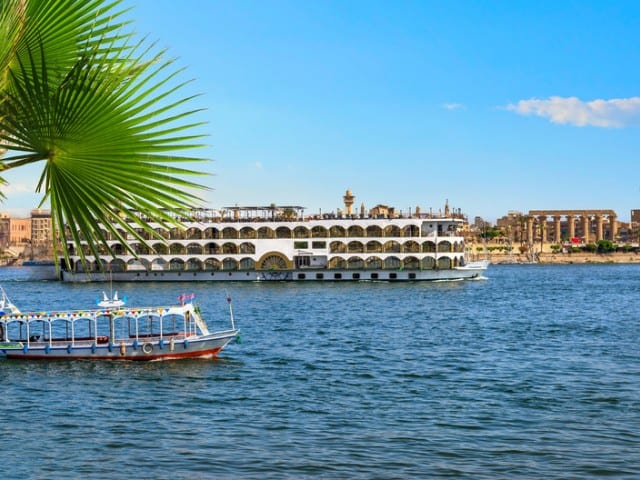 A picture of a Nile River Cruise taking place during daylight in Luxor, Egypt.