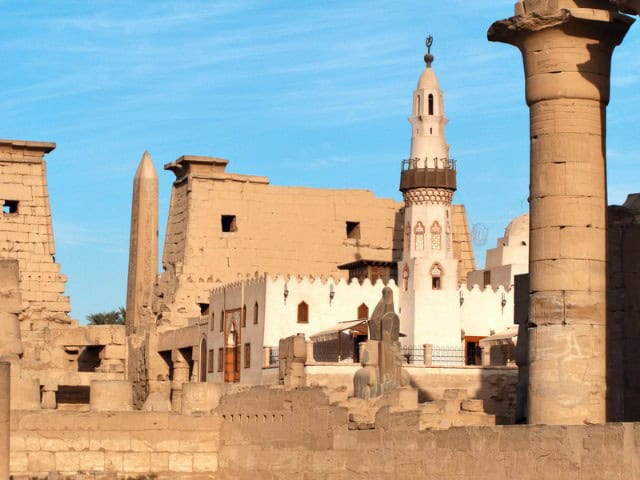 A picture outside of Abou al-Haggag Mosque in Luxor, Egypt.