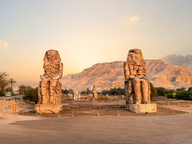 A picture of Colossi of Memnon in Luxor, Egypt.