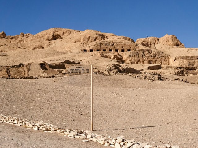 A picture outside of Tombs of the Nobles in Luxor, Egypt.