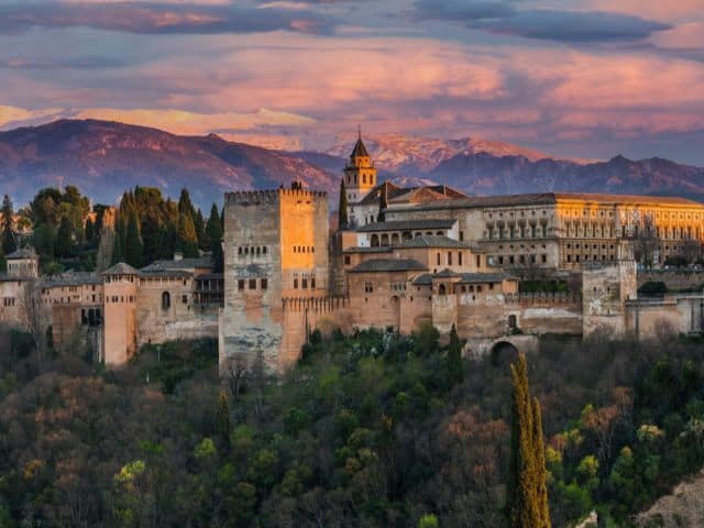 A picture of Alhambra Palace in Granada, Spain which is a slow travel destination.