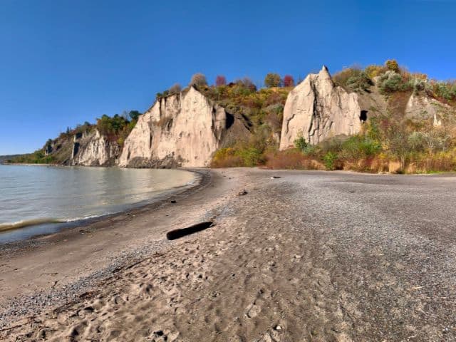 A picture of Scarborough Bluffs in Toronto, Canada during Autumn. 