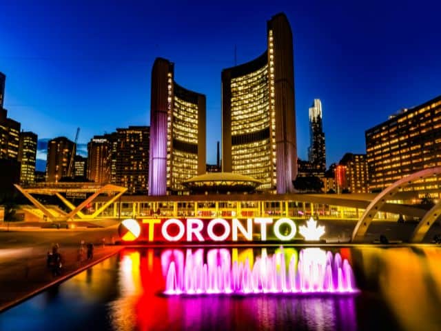 A picture of the Toronto Sign in Toronto, Canada.