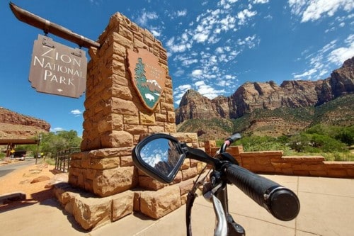 biking at Zion National park