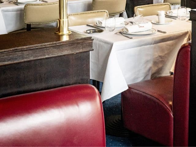 A picture inside of Brasserie du Louvre – Bocuse restaurant in Paris, France.