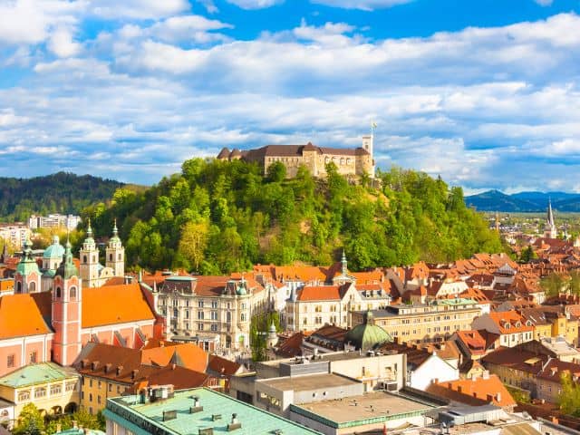 A picture of Ljubljana in Slovenia during the afternoon sun.