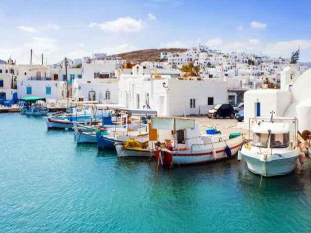 A picture of the village of Naoussa in Paros in Greece.